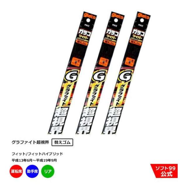 ソフト９９ ホンダ フィット/フィットハイブリッド （平成13年6月〜平成19年9月）ガラコワイパー...