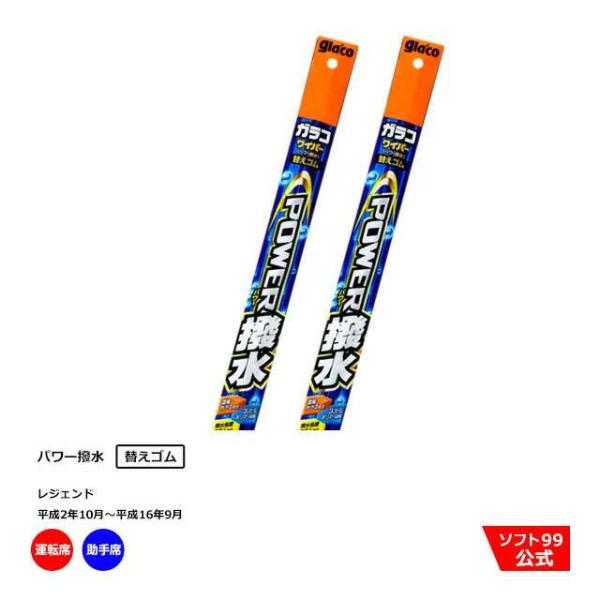 ソフト９９ ホンダ レジェンド （平成2年10月〜平成16年9月）ガラコワイパーパワー撥水 替えゴム...