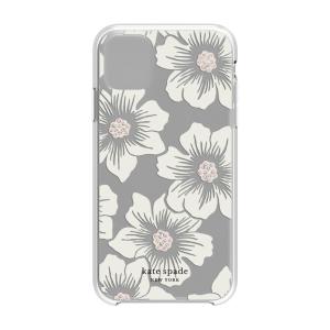 Kate Spade iPhone11 Protective Hardshell HOLLYHOCK cream / blush / crystal gems / clear｜softbank-selection