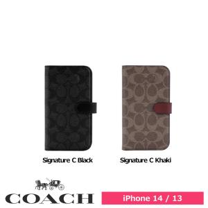 スマホケース 携帯ケース iphone14/13 ケース COACH コーチ  手帳型 Folio Case Signature C アイフォン アイホン 携帯カバー おしゃれ 可愛い かわいい
