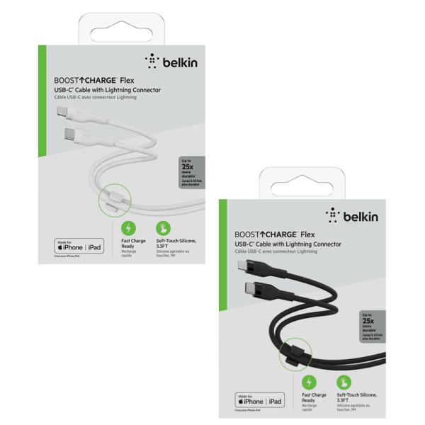 BELKIN USB-C to ライトニング シリコン やわらかケーブル 1m 柔軟性 耐久性に優れ...