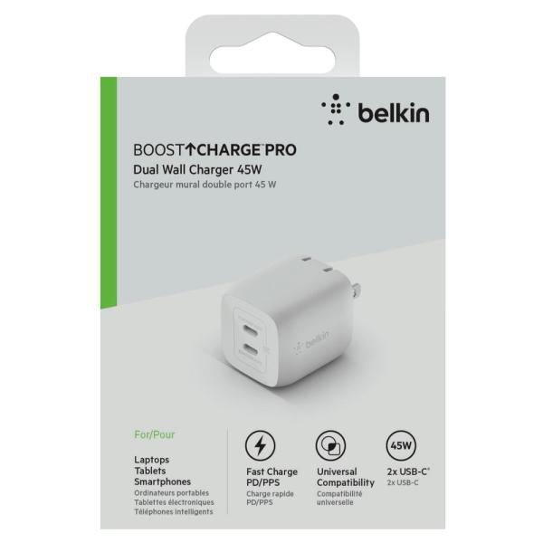 Belkin ベルキン　BOOST↑CHARGE PRO デュアルUSB-C GaN ウォールチャー...