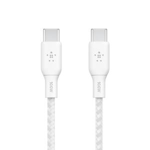 BELKIN CAB014BT2MWH USB-CtoCシリコンやわらか超高耐久2重編込ケーブル2m　ホワイト｜softbank-selection