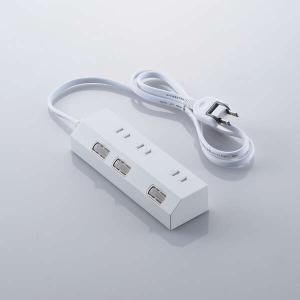 エレコム 個別スイッチタップ/雷サージ付き/ホコリシャッター付き/磁石付き/3個口/1m/ホワイト