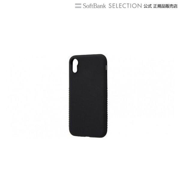 ray-out iPhoneXR ケース シリコン シルキータッチ グリップ付 ブラック