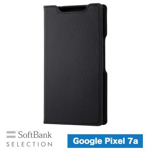 SoftBank SELECTION Leather Flip for Google Pixel 7a / ブラック レザーフリップ 牛本革ケース カードポケット ワイヤレス充電対応｜softbank-selection