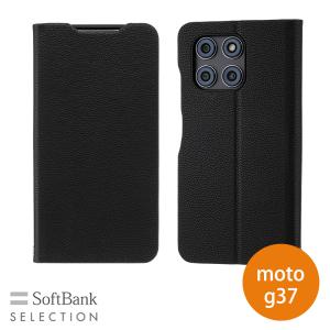 SoftBank SELECTION Stand Flip for moto g37 耐衝撃 手帳型ケース ブラック SB-A120-SDFB/BK