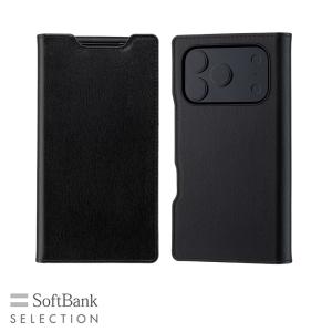 SoftBank SELECTION Leather Flip for iPhone 18 Pro（3眼カメラ） / ブラック