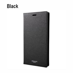 GRAMAS iPhoneXSMax ケース 手帳型 レザー EURO Passione PU Leather Book Case BLK