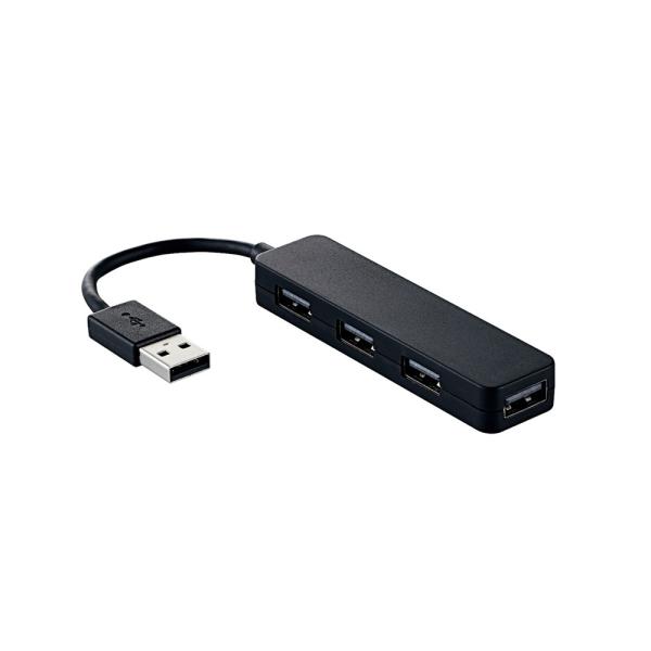 エレコム ELECOM USBHUB2.0/カラフルモデル/バスパワー/4ポート/ブラック