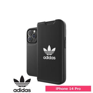 スマホケース 携帯ケース iphone14Pro ケース Adidas アディダス ブラック OR Booklet Case BASIC FW22  アイフォン アイホン 携帯カバー おしゃれ 可愛い｜softbank-selection