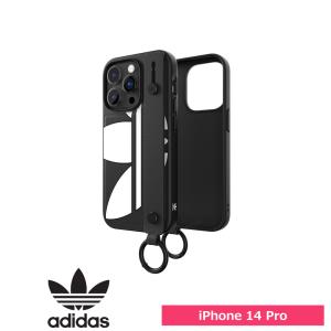 スマホケース 携帯ケース iphone14Pro ケース Adidas アディダス ブラック OR handstrap case new FW22  アイフォン アイホン 携帯カバー おしゃれ 可愛い