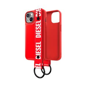 スマホケース 携帯ケース iphone14/13 ケース DIESEL ディーゼル レッド Handstrap Case FW22 アイフォン アイホン 携帯カバー おしゃれ 可愛い かわいい｜softbank-selection