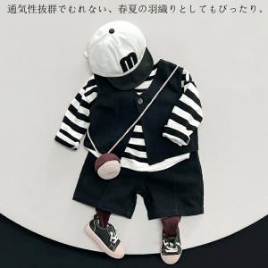 キッズ用ベスト 綿100% ブラック・ブラウン...の詳細画像2