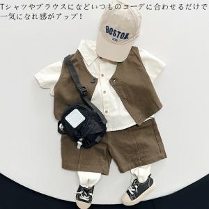 キッズ用ベスト 綿100% ブラック・ブラウン...の詳細画像3