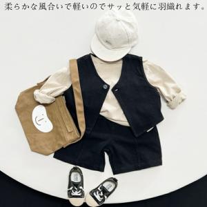 キッズ用ベスト 綿100% ブラック・ブラウン...の詳細画像4