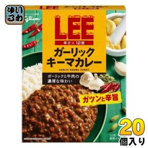 グリコ LEEガーリックキーマカレー辛さ×12倍 150g パウチ 20個 (10個入×2 まとめ買い)｜softdrink