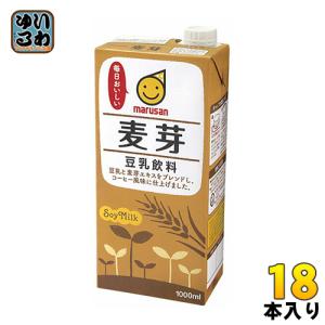 マルサンアイ 豆乳飲料 麦芽 1000ml 紙パック 18本 (6本入×3 まとめ買い) イソフラボン｜softdrink