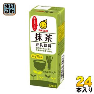 マルサンアイ 豆乳飲料 抹茶 200ml 紙パック 24本入 イソフラボン｜softdrink