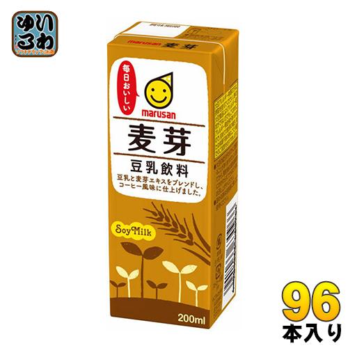 マルサンアイ 豆乳飲料 麦芽 200ml 紙パック 96本 (24本入×4 まとめ買い) イソフラボ...