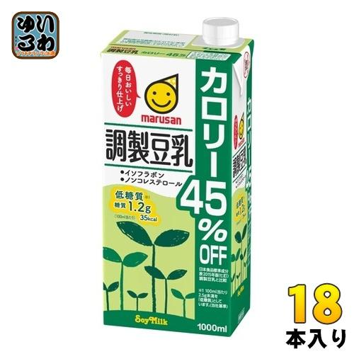 マルサンアイ 調製豆乳 カロリー45％オフ 1000ml 紙パック 18本 (6本入×3 まとめ買い...
