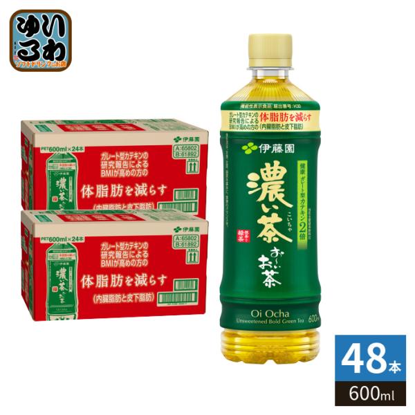 伊藤園 お〜いお茶 濃い茶 600ml ペットボトル 48本 (24本入×2 まとめ買い) おーいお...