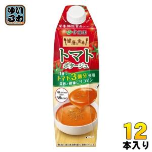 伊藤園 健康な食卓 トマトポタージュ 屋根型キャップ 1L 紙パック 12本 (6本入×2 まとめ買い)｜softdrink