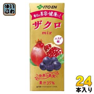 伊藤園 ザクロmix 200ml 紙パック 24本入 送料無料 ポリフェノール 無添加 ざくろ ザクロ｜いわゆるソフトドリンクのお店