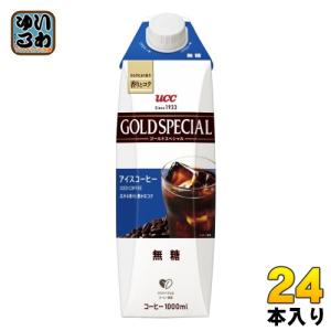 UCC ゴールドスペシャル アイスコーヒー 無糖 1L 紙パック 24本 (12本入×2 まとめ買い) 〔珈琲 ブラック〕｜softdrink