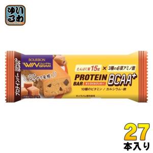 ブルボン プロテインバー BCAA+ キャラメルクッキー 27本 (9本入×3 まとめ買い) 栄養調整食品｜softdrink