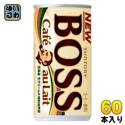 サントリー BOSS カフェオレ 185g 缶 60本 (30本入×2 まとめ買い) 缶コーヒー 珈...