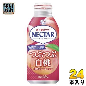 ネクター 伊藤園 不二家ネクター つぶつぶ白桃 380g ボトル缶 48本 (24