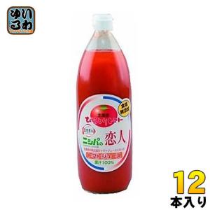 JAびらとり ニシパの恋人 トマトジュース 無塩 1L 瓶 12本 (6本入×2 まとめ買い) 国産 北海道産 桃太郎トマト使用 トマト100% 食塩無添加 平取町 ストレート｜softdrink