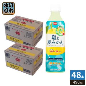 えひめ飲料 POM ポン 塩と夏みかん 490ml ペットボトル 48本 (24本入×2 まとめ買い) 熱中症対策 冷凍可能 季節限定