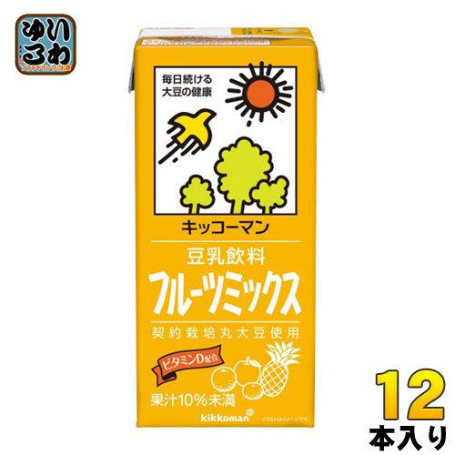 キッコーマン 豆乳飲料 フルーツミックス 1L 紙パック 12本 (6本入×2 まとめ買い) イソフ...