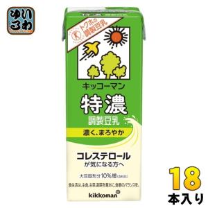 キッコーマン 特濃調製豆乳 200ml 紙パック 18本入 豆乳飲料 調整豆乳 特定保健用食品｜いわゆるソフトドリンクのお店