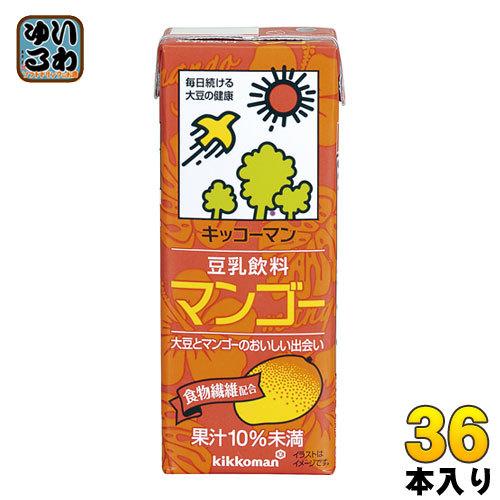 キッコーマン 豆乳飲料 マンゴー 200ml 紙パック 36本 (18本入×2 まとめ買い) イソフ...