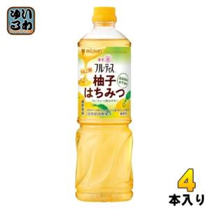 ミツカン フルーティス りんご酢 柚子はちみつ 業務用 6倍濃縮タイプ 1000ml ペットボトル 4本 (1本入×4 まとめ買い) 酢飲料 希釈用 りんご酢｜いわゆるソフトドリンクのお店