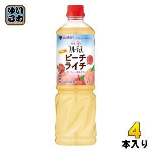 ミツカン フルーティス りんご酢 ピーチライチ 業務用 6倍濃縮タイプ 1000ml ペットボトル 4本 (1本入×4 まとめ買い) 食酢飲料 お酢 ビネガードリンク 飲むお酢｜softdrink