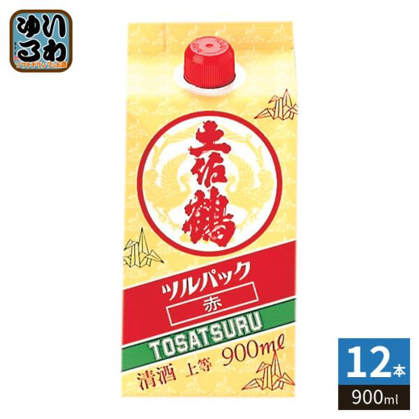 土佐鶴酒造 ツルパック 赤 900ml 紙パック 12本 (6本入×2 まとめ買い) 〔爆買〕