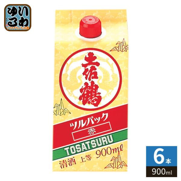 土佐鶴酒造 ツルパック 赤 900ml 紙パック 6本入 〔爆買〕