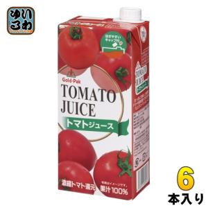 ゴールドパック トマトジュース 有塩 1L 紙パック 6本入 野菜ジュース 食塩入り｜softdrink