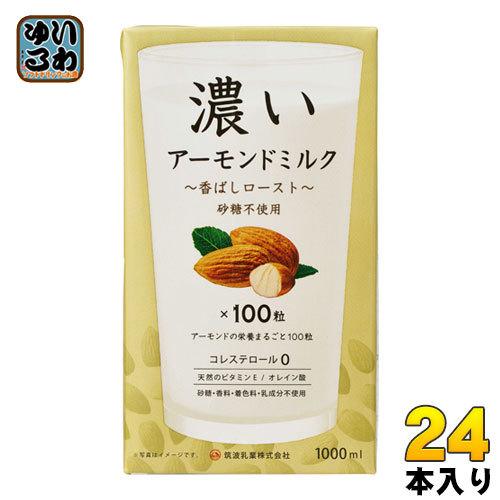 筑波乳業 濃いアーモンドミルク 香ばしロースト 1L 紙パック 24本 (12本入×2 まとめ買い)