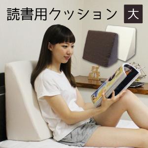 読書用クッション 大 日本製 クッション 低反発クッション ベッド専用 足枕 腰痛 三角クッション