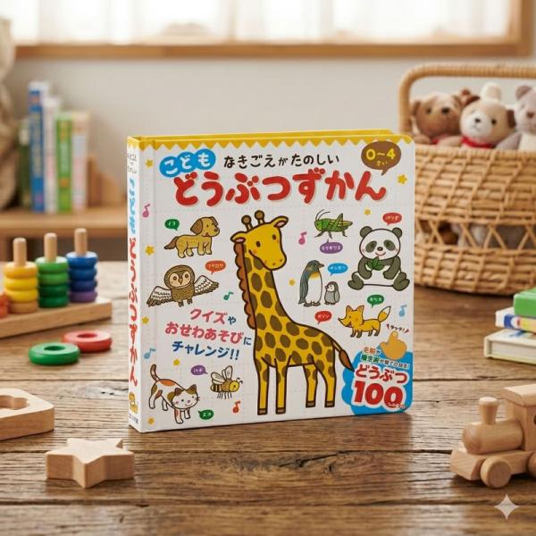 新品 なきごえがたのしい こども どうぶつずかん｜音の出る絵本 動物 クイズ 乳児 幼児 知育玩具 ...