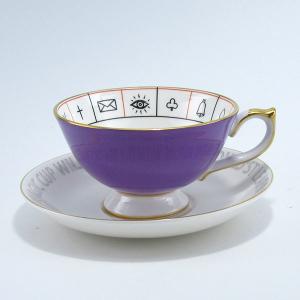 エインズレイ　フォーチュンテリング ネルロス バイオレット　ティーカップ&ソーサー