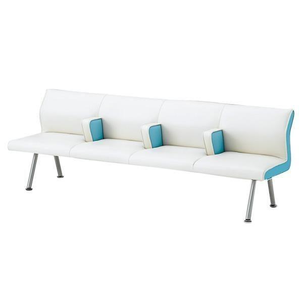 ウェイティング イトーキ NH 4連ランバーサポートタイプ 中間肘付チェア スチール脚タイプ 自社便...