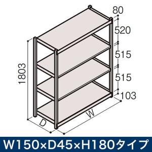 業務用 イトーキ ボルトレス軽中量ラック RL型 単体 開放型 200kg仕様 W150×D45×H180タイプ 棚板4段 自社便 開梱 設置付 ITOKI｜soho-st