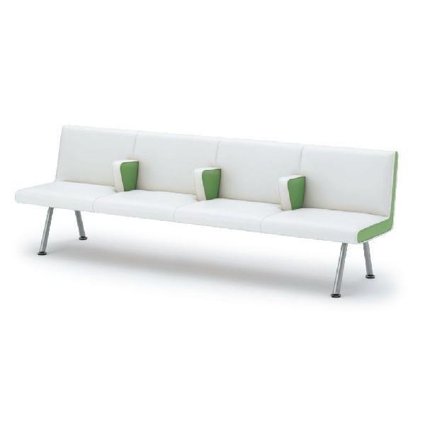 ロビー ラウンジ家具 イトーキ ウェイティング NH 4連中間肘付チェア スチール脚タイプ 自社便 ...