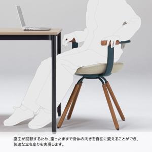 チェア イトーキ バーテブラ03 木脚 座面回...の詳細画像5